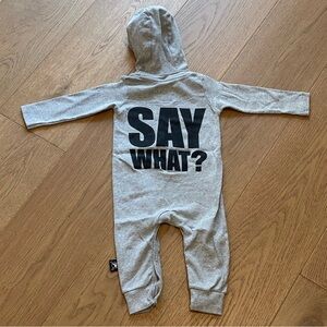 NWOT - ‎ NUNUNU Say What? Play Romper - Size 6-12m